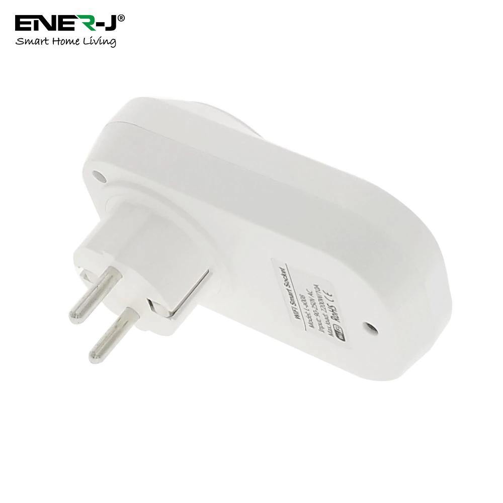 1600W Max Load WiFi Smart EU Plug with Energy Monitor - ENER-J Smart Home