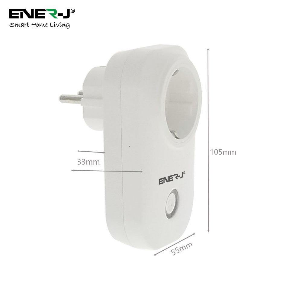 1600W Max Load WiFi Smart EU Plug with Energy Monitor - ENER-J Smart Home