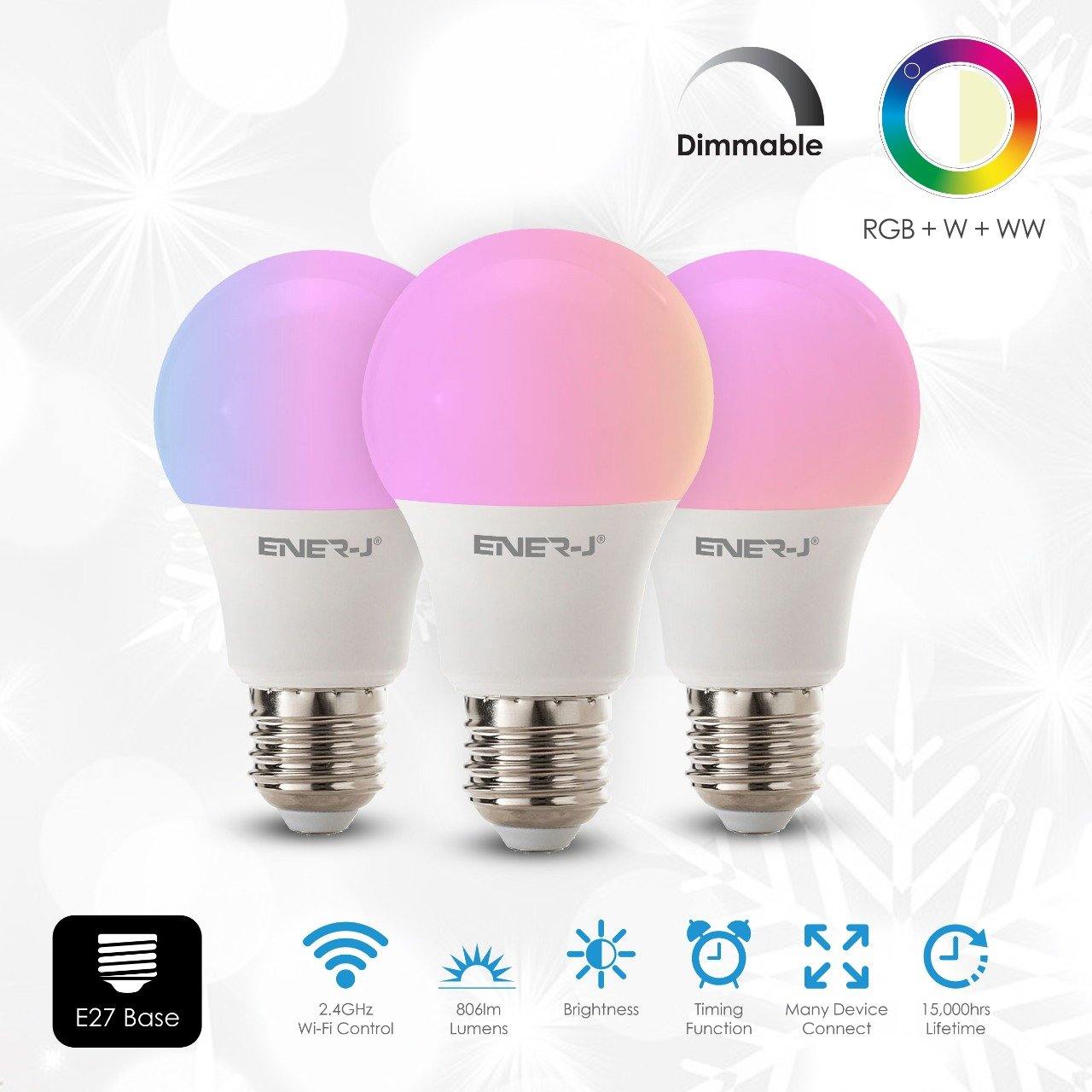Smart WiFi RGB LED Light Bulb, E27 Base Smart LED Lamp