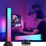 Smart LED RGB Light Bars with APP Round 3-Side RGBIC Intelligent Ambient Magic Backlight.4 Modes Music Sync,15 Scene Modes,LED Play Light Bar for TV,Gaming,PC,Room Decoration