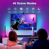 Smart LED RGB Light Bars with APP Round 3-Side RGBIC Intelligent Ambient Magic Backlight.4 Modes Music Sync,15 Scene Modes,LED Play Light Bar for TV,Gaming,PC,Room Decoration