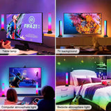 Smart LED RGB Light Bars with APP Round 3-Side RGBIC Intelligent Ambient Magic Backlight.4 Modes Music Sync,15 Scene Modes,LED Play Light Bar for TV,Gaming,PC,Room Decoration