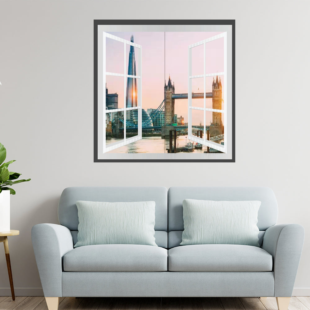 120 X 60 Surface Mounted, Window style LED panel set, London Skyline D ...