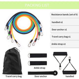 11 pcs ENERJ Home Exercise Resistance Band Set of - ENER-J Smart Home