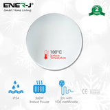 360W Round mirror heating panel, Tempered Glass, Slim Design, Commercial and domestic use - ENER-J Smart Home
