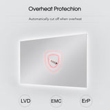 580W Mirror Far Infrared Heater with LED Light Electric Infrared Heating Panel Wall Mount Radiator IP54 (Waterproof and Dustproof) with CE TUV RoHS GS - ENER-J Smart Home