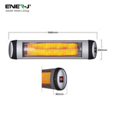 3000W, Wall mounted Patio Heater with Quartz Tube with 3 Heat Settings - ENER-J Smart Home