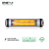 3000W, Wall mounted Patio Heater with Quartz Tube with 3 Heat Settings - ENER-J Smart Home
