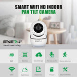 ENERJ Smart Wireless Indoor IP Security Camera, Auto Tracker, Motion Sensor, Night Vision, 360 Degree Pan Tilt Zoom Two Way Audio, Cloud Storage - ENER-J Smart Home