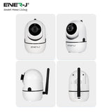 ENERJ Smart Wireless Indoor IP Security Camera, Auto Tracker, Motion Sensor, Night Vision, 360 Degree Pan Tilt Zoom Two Way Audio, Cloud Storage - ENER-J Smart Home