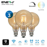 3 Pack ENERJ 8.5W G95 Smart WiFi Filament Lamp - ENER-J Smart Home
