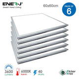 LED Edgelit Ceiling Panel Tile- 60x60cms 40W, 3600lm 6000K (Pack of 6) - ENER-J Smart Home