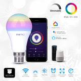 Smart WiFi GLS RGB+W+WW 9W LED Bulb B22 base, compatible with Alexa and Google Home - ENER-J Smart Home