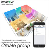 Smart WiFi GLS RGB+W+WW 9W LED Bulb B22 base, compatible with Alexa and Google Home - ENER-J Smart Home