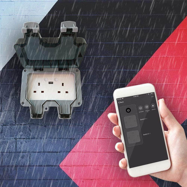 Wifi Outdoor Plug Socket With USB | Weatherproof Double Socket – ENERJ ...