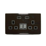 ENERJ Smart Twin Wall Sockets with USB 2 USB Ports, 13A (Black) - ENER-J Smart Home