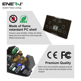 ENERJ Smart Twin Wall Sockets with USB 2 USB Ports, 13A (Black) - ENER-J Smart Home