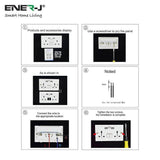 ENERJ Smart Twin Wall Sockets with USB 2 USB Ports, 13A (Black) - ENER-J Smart Home