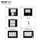 ENERJ Smart Twin Wall Sockets with USB 2 USB Ports, 13A (Silver) - ENER-J Smart Home