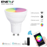 3 Pack Smart WiFi GU10 LED Lamp Light Bulbs 5W, RGB+W+WW, Dimmable - ENER-J Smart Home