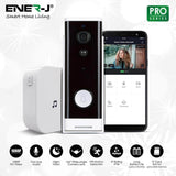 ENERJ Smart Wireless Doorbell with Chime, Full HD WiFi Security Camera with Motion Detection, Night Vision, Wi-Fi, Two Way Audio, Night Vision & PIR Motion - ENER-J Smart Home
