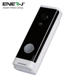 ENERJ Smart Wireless Doorbell with Chime, Full HD WiFi Security Camera with Motion Detection, Night Vision, Wi-Fi, Two Way Audio, Night Vision & PIR Motion - ENER-J Smart Home