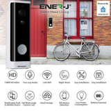 ENERJ Smart Wireless Doorbell with Chime, Full HD WiFi Security Camera with Motion Detection, Night Vision, Wi-Fi, Two Way Audio, Night Vision & PIR Motion - ENER-J Smart Home