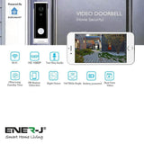 ENERJ Smart Wireless Doorbell with Chime, Full HD WiFi Security Camera with Motion Detection, Night Vision, Wi-Fi, Two Way Audio, Night Vision & PIR Motion - ENER-J Smart Home