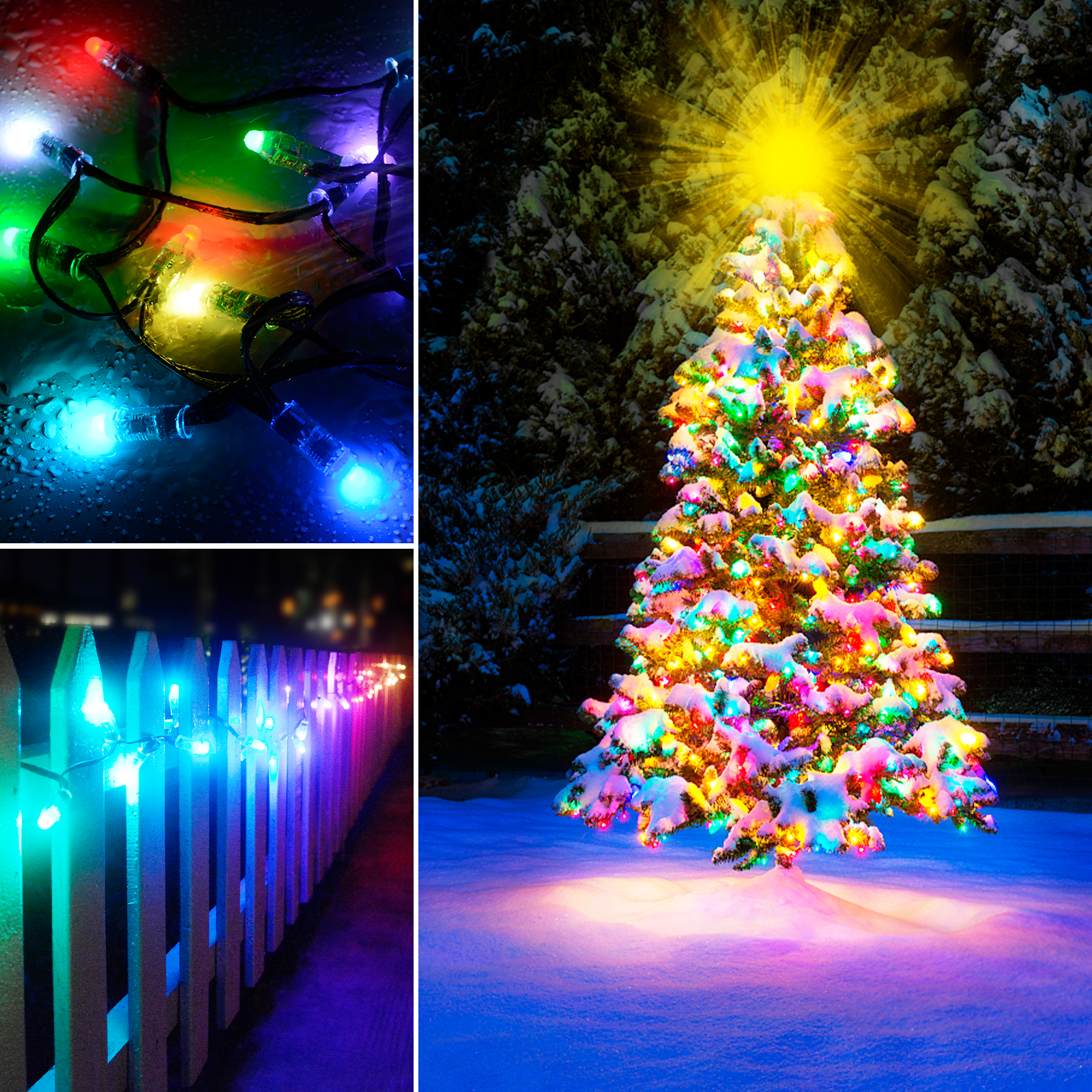 RGB Bluetooth Light Strip Decor Christmas Tree Wifi Wireless Connection  String Light Outdoor Waterproof Fairy Lights for Garden
