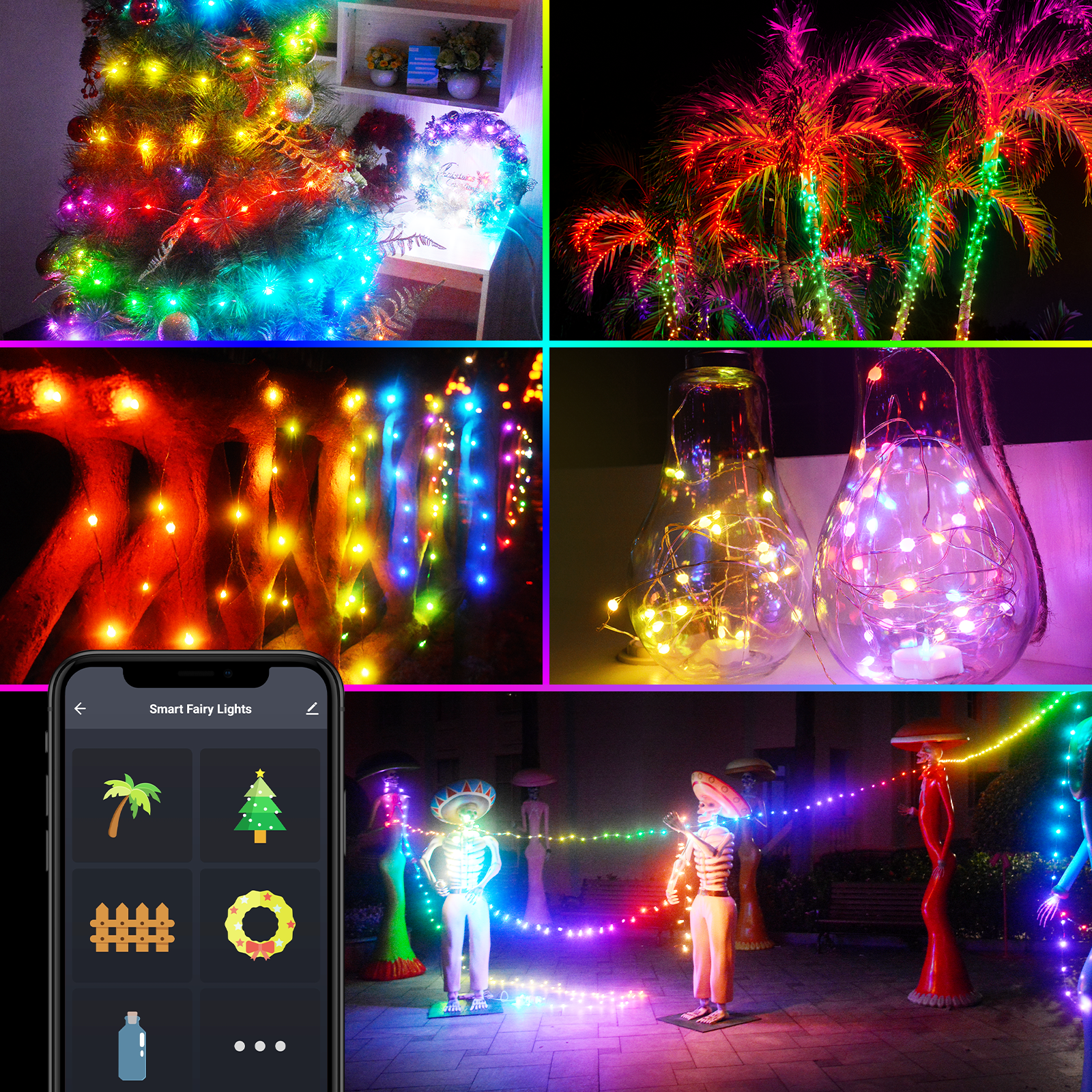 USB Fairy String Lights, 16.4FT 50 LEDs Changing Color Christmas