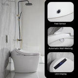 Smart Intelligent Bidet Toilet with Touch Sensor, Warm Seat, Auto-Open, Auto Wash, Auto Flush, Heated Water, Warm Air Drying, Adjustable Water Pressure - ENER-J Smart Home