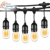 LED Filament Bulb String Light Kit inc 15x2W Filament LED Lamps - ENER-J Smart Home