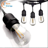 LED Filament Bulb String Light Kit inc 15x2W Filament LED Lamps - ENER-J Smart Home