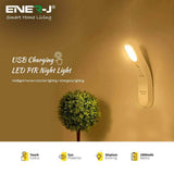 Rechargeable Sensor Light with Photocell and PIR Sensor, White - ENER-J Smart Home