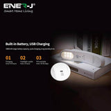 Rechargeable Sensor Light with Photocell and PIR Sensor, White - ENER-J Smart Home