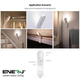 Rechargeable Sensor Light with Photocell and PIR Sensor, White - ENER-J Smart Home
