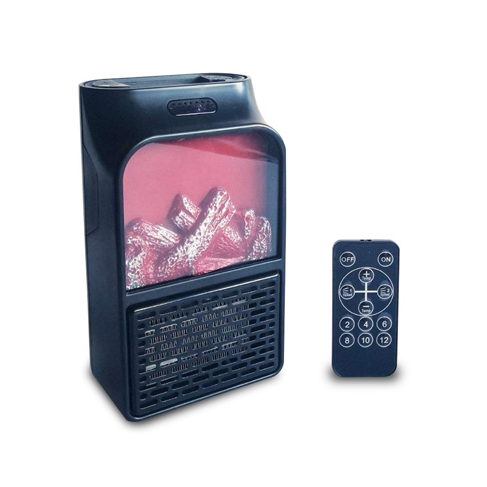 900W Mini Electric Wall-outlet Flame Heater Plug-in Air Warmer Six Tem ...