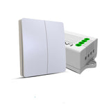 2 Gang White Body Wireless Kinetic Switch with 2 units of 500W Receiver - ENER-J Smart Home