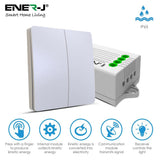 2 Gang White Body Wireless Kinetic Switch with 2 units of 500W Receiver - ENER-J Smart Home
