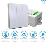 3 Gang White Body Wireless Kinetic Switch with 3 units of 500W Receiver - ENER-J Smart Home