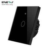 1 Gang Smart Light Switch, Wi-Fi Wall Wireless, Black Tempered Glass Touch-Screen Switch Compatible with Alexa&Google Home, Control Your Fixtures Remotely from anywhere (NO NEUTRAL NEEDED)